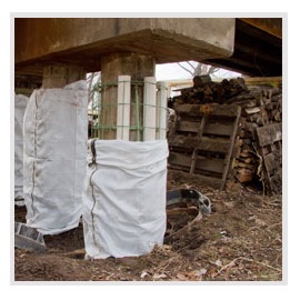 concrete pile jacket repair, repair old piling, concrete piling repair
