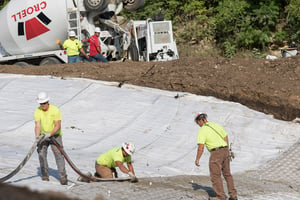 Brennan crew members install AB mats to prevent exposure of underlying sand or sediment.