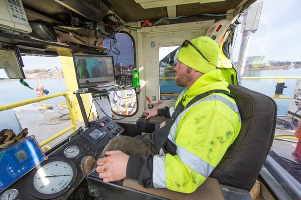 Dredge operators work on a moving machine in water and must be mechanically savvy.