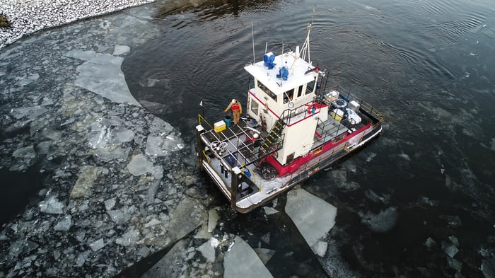 Breaking up ice for boats