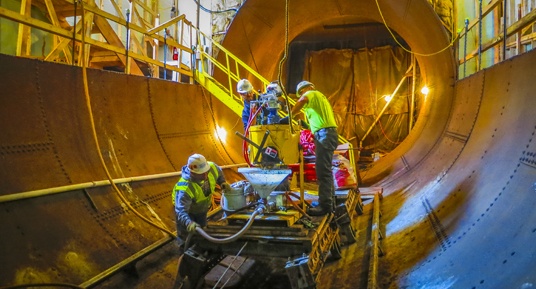 dam construction, dam repairs, concrete repairs, grouting, grouting programs, penstock repairs