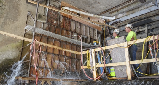preplaced aggregate concrete, dam construction, dam repairs, concrete repairs, underwater concrete repairs, hydroelectric dam repairs, hydro dam repairs