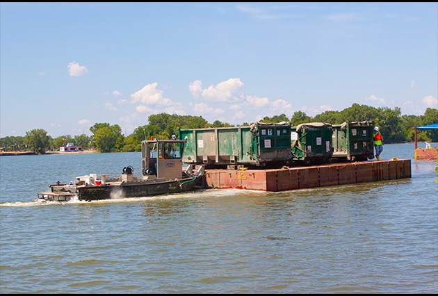 barge transport, material transport, remedial dredging