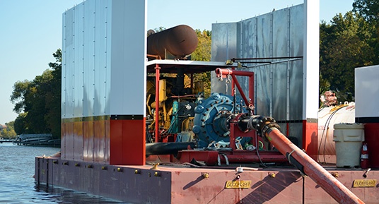 environmental dredging, hydraulic dredging, mechanical dredging, hydraulic transport, environmental dredging, remedial dredging, hydraulic booster pump, surgical hydraulic dredging