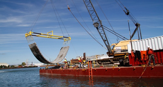 Armament, cap armament, sand capping, rock placement, unimat, precast concrete mats, erosion control, environmental remediation