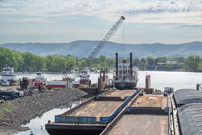 JF Brennan Dry Dock and Barges at HQ for Rennovations