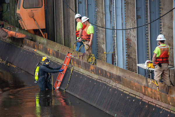 Brennan commercial dive team inspecting a hydroelectric dam
