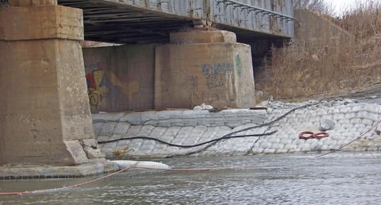 scour and erosion remediation, scour repair, erosion control, cast in place articulating block mat, unimat