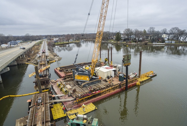 bridge replacement, bridge construction, railroad bridge construction, span replacement