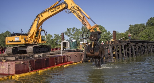 bridge demolition, bridge construction, bridge replacement, demolition, railroad bridge demolition