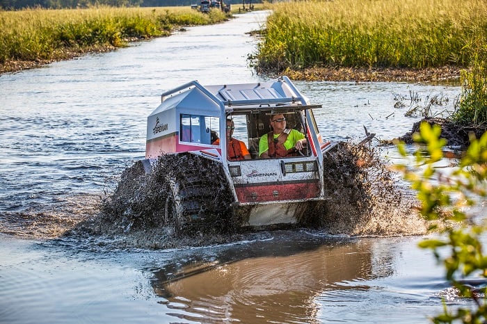 Sherp ATV climbing the bank