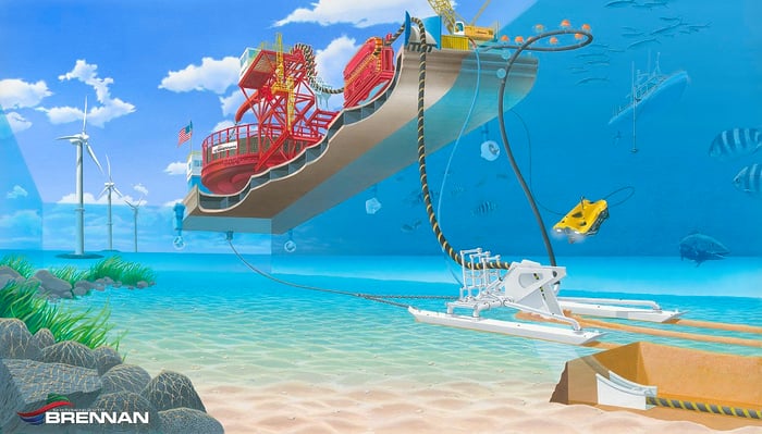 Submarine Cable Illustration
