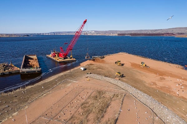 Temporary Swale on Interstate Island Duluth project