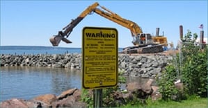 Contaminated Sediment Warning Sign at Ashland