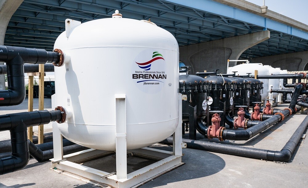White Close up Brennan Water Treatment Tanks Onsite