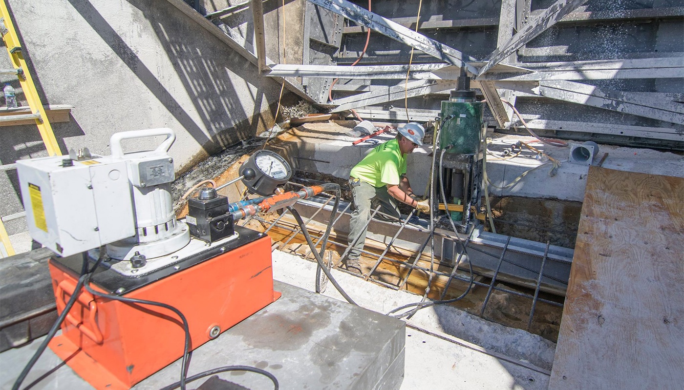 Post-tensions anchor installation J.F. Brennan Company