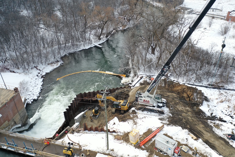 Brennan replacing a spillway wall at hydropower dam