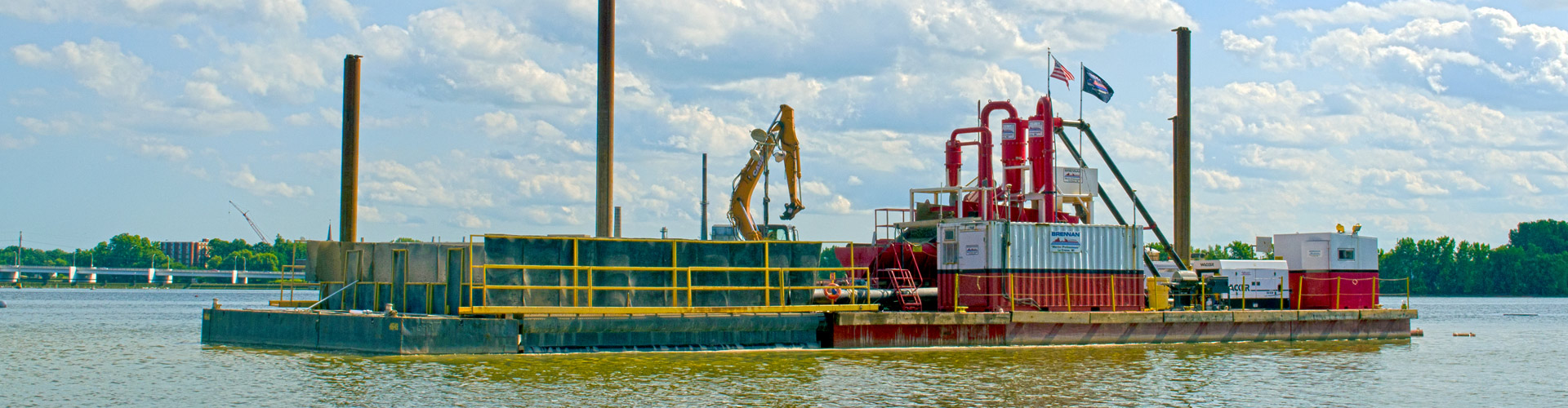 sand covers, quality sand covers, environmental remediation, environmental dredging, engineered cap installation, insitu caps, subaqueous sand covers, broadcast capping system, brennan bcs, river cleanup