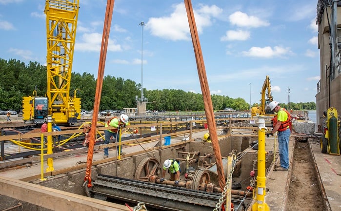 Brennan working LaGrange Lock and Dam in 2019