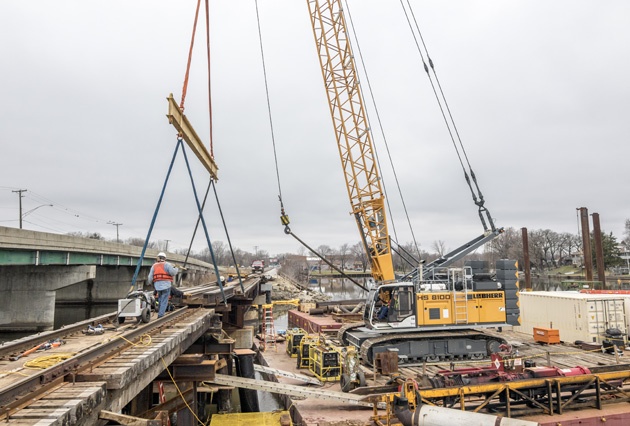 railroad bridge construction, railroad bridge contractors, bridge construction, span replacement