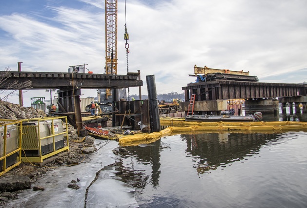 railroad bridge construction, railroad bridge contractors, bridge construction, span replacement, hi rail equipment
