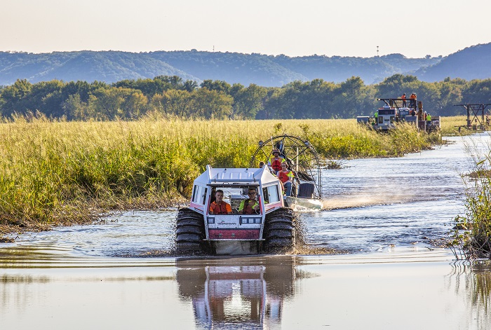 Brennan's amphibious SHERP ATV and Airboat