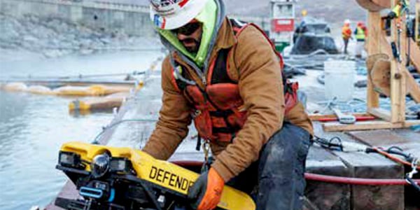 JF Brennan employee using an ROV with high-definition cameras and sonar imaging. JF Brennan employee using an ROV with high-definition cameras and sonar imaging.
